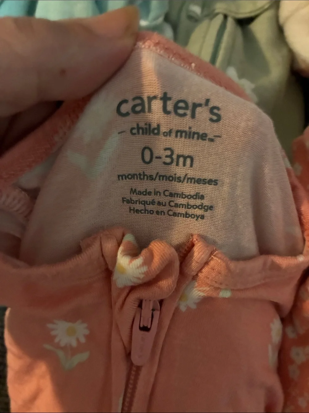 10pc 0-3 months footies bundle for baby girl brands Carter's ,Gerber ChicPea
